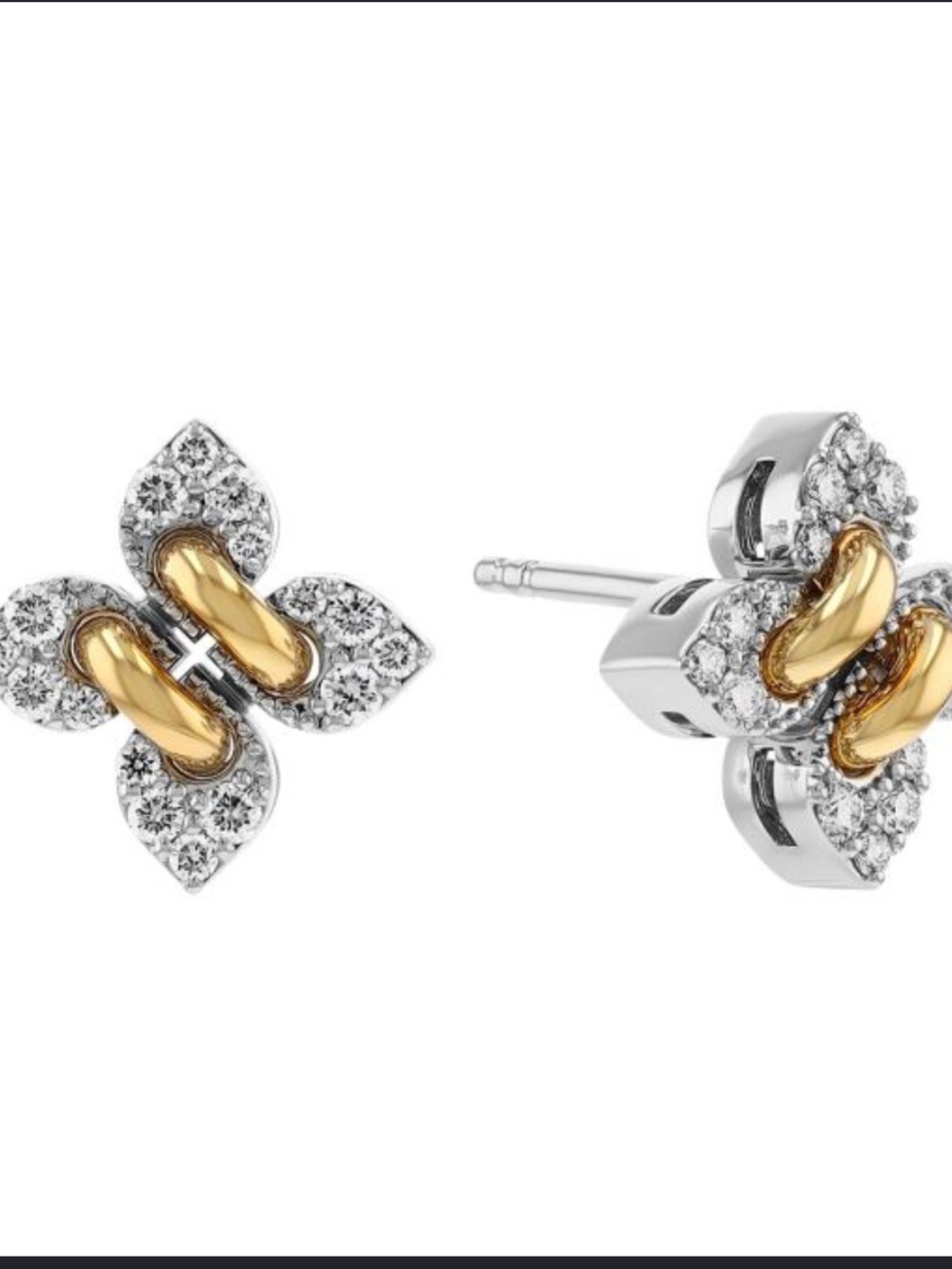 Roberto Coin “Love in Verona Diamond Pavé’ Flower Stud - Picture 2 of 4